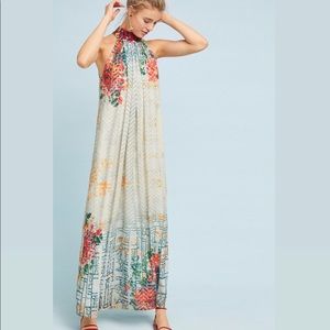 Anthropologie Mock Halter Maxi Dress